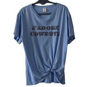 PINK Victoria's‎ Secret Oversized Blue J'Adore Cowboys Tee Small